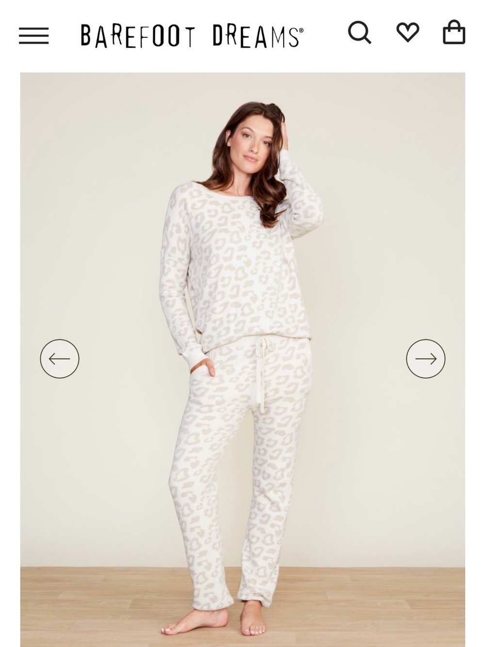 Barefoot Dreams Cream Leopard-Print Cozy Lounge Set